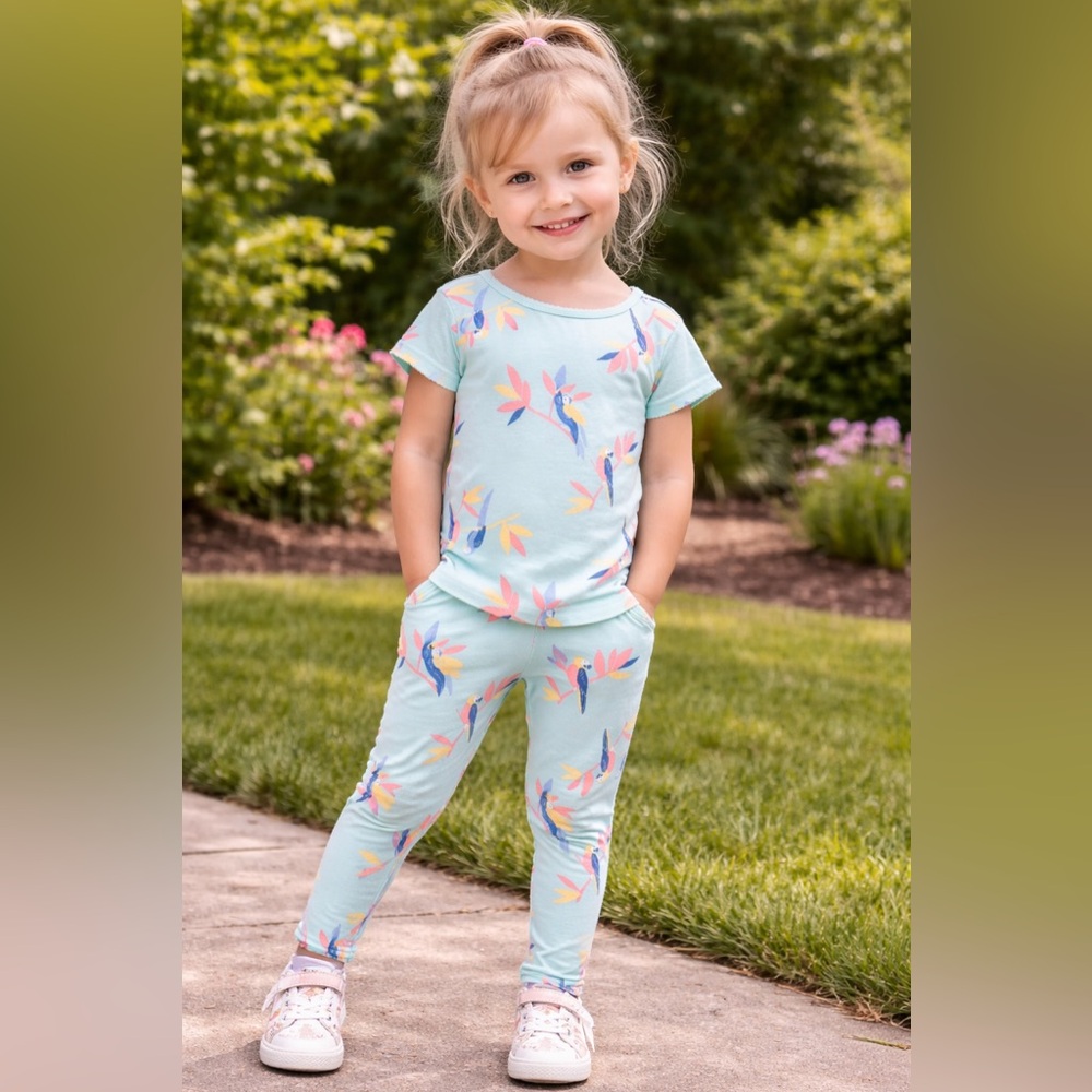 Carter's Parrot Girl Matching Pajama Set 12 Months (Never Worn)